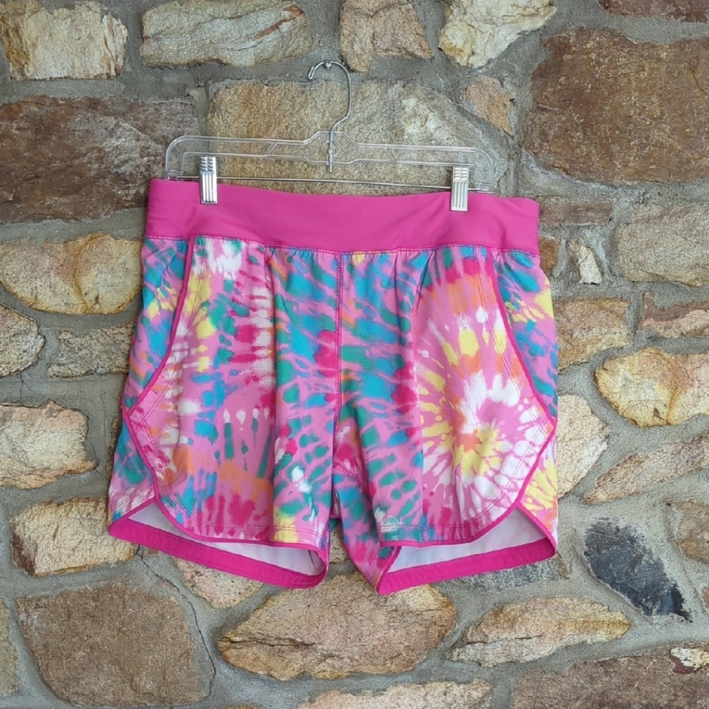 Lands' End Pink Multi Tie-Dye Athletic Shorts